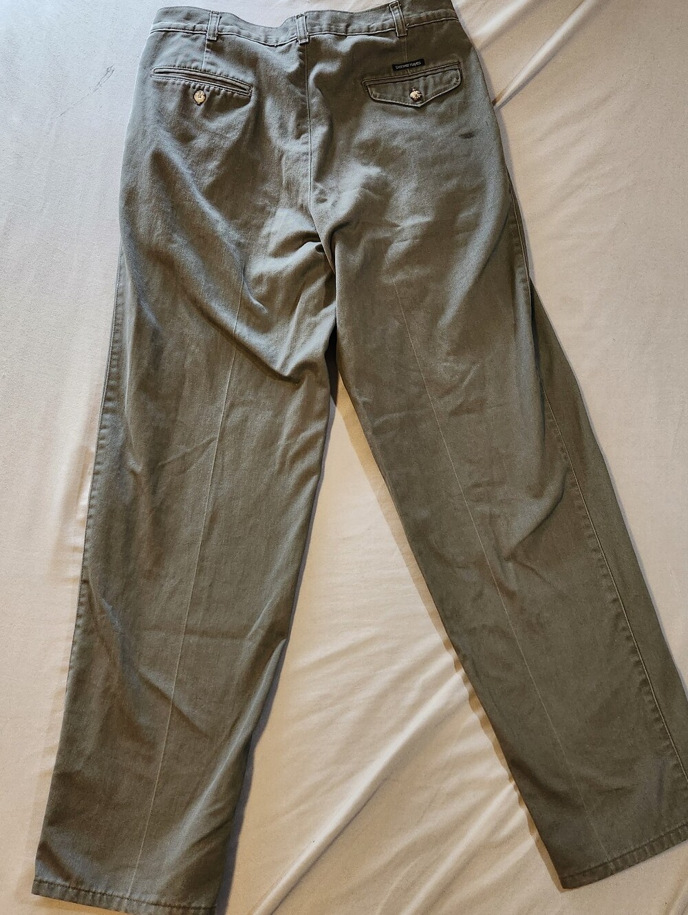 Denver Haynes VTG Olive Green Pleated Casual Pants Made In Canada Workwear - Picture 6 of 12